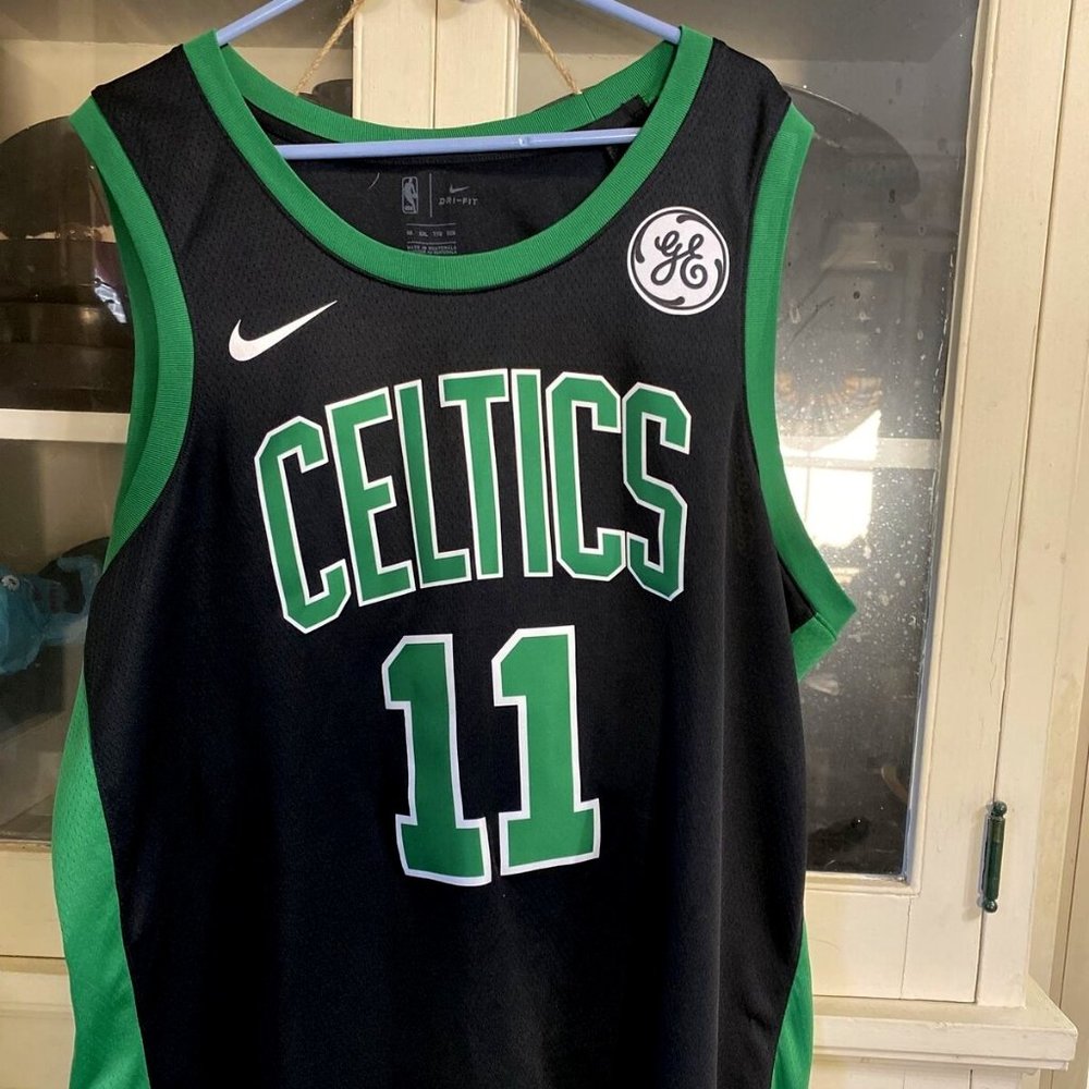 NBA Nike GE Logo Boston Celtics Kyrie Irving Black Statement 11 Jersey 56 XXL